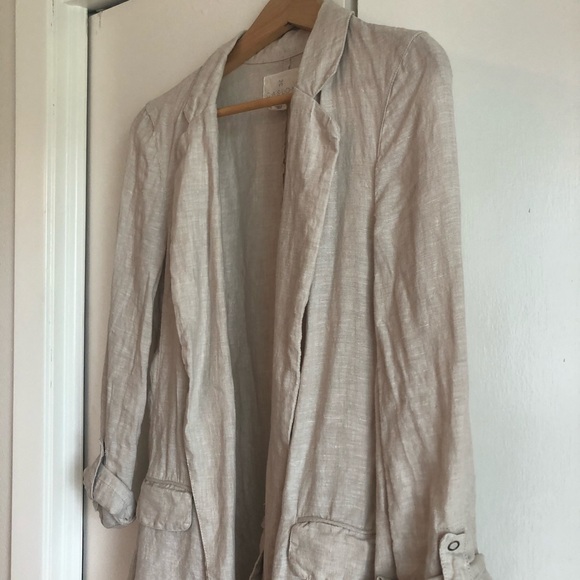 Linen oat/flax blazer - Picture 4 of 8